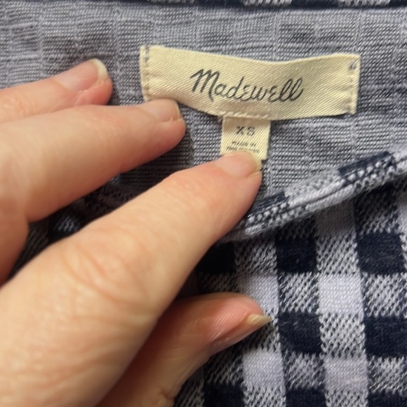 Madewell Gingham Button Shoulder Blouse - Picture 5 of 7